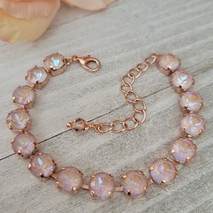 Austrian Crystal Tennis Bracelet in Rose Gold